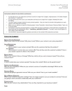 Executive Summary Template