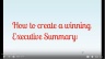 How to Write a Winning Executive Summary