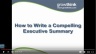 How to Write an Executive Summary for a Business Plan