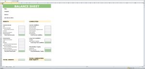 Balance Sheet Excel Template