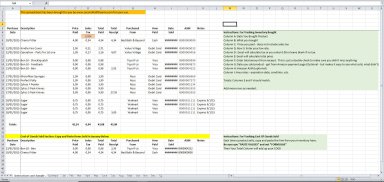 Inventory and COGS Excel Spreadsheet