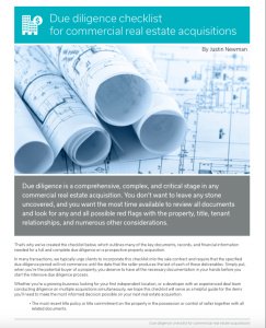 Due Diligence Checklist for Commercial Real Estate Acquisitions