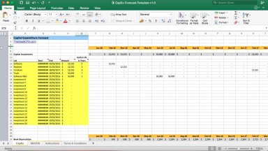 Capital Expenditure Forecast Excel Model Template