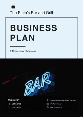 Bar business plan example