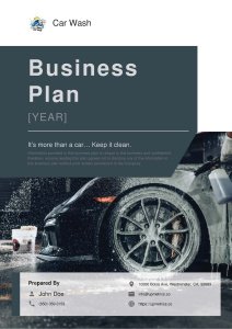 Car Wash Business Plan Example