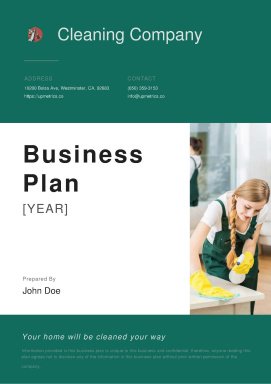 Cleaning Company Business Plan Example