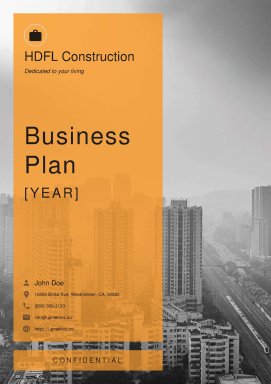 Construction Company Business Plan Example