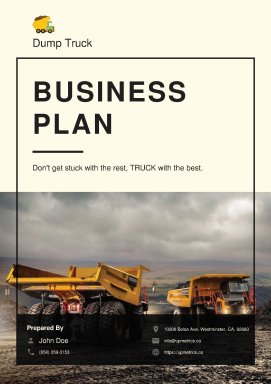 Dump Truck Business Plan Example