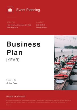 Event Planning Business Plan Example