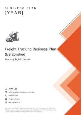 Expanded Freight Trucking Business Plan Example