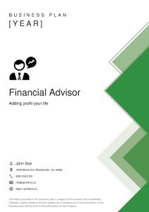Financial Advisor Business Plan Example