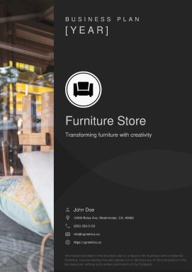 Furniture Store Business Plan Example
