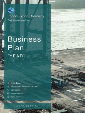 Import Export Business Plan Example