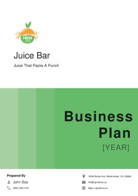 Juice Bar Business Plan Example