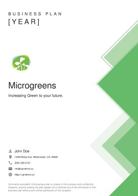 Microgreens Business Plan Example