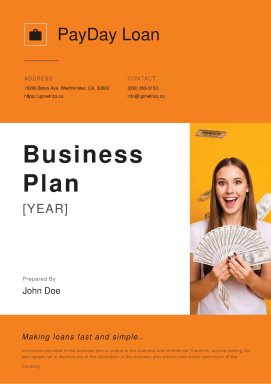 Payday Loan Business Plan Example