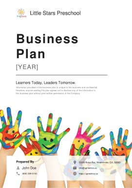 Preschool Business Plan Example