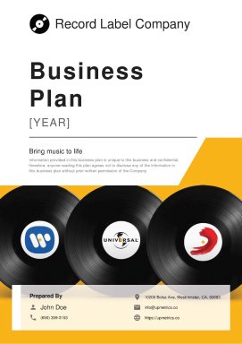 Record Label Business Plan Example