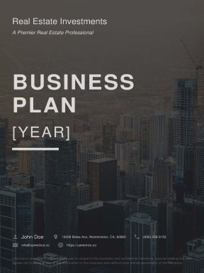 Real Estate Investment Business Plan Example