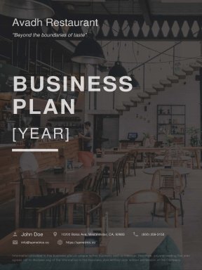 Restaurant Business Plan Example