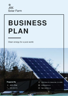 Solar Farm Business Plan Example