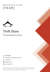 Thrift Store Business Plan Example