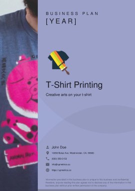 T-Shirt Business Plan Example