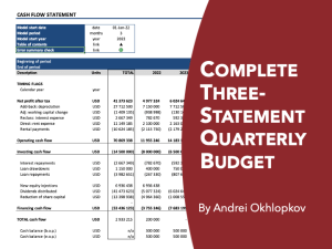 Complete Three-Statement Quarterly Budget