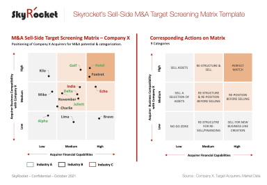 M&A Sell-Side Acquirer Target Screening Nine-Box Matrix - PowerPoint & Excel Model