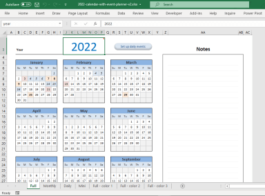 Calendar Template & Daily Planner