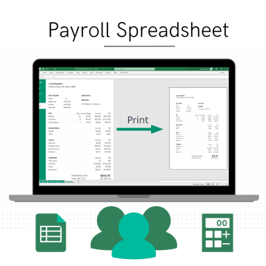 Payroll Calculator Spreadsheet with Pay Stubs