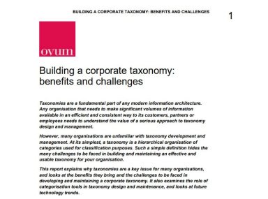 Building a corporate taxonomy: benefits and challenges