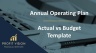 Annual Operating Plan - Actual vs Budget Template