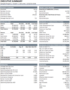 Multifamily Development Model
