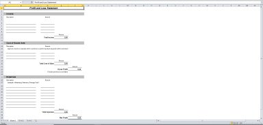 Profit & Loss Statement Template in Excel