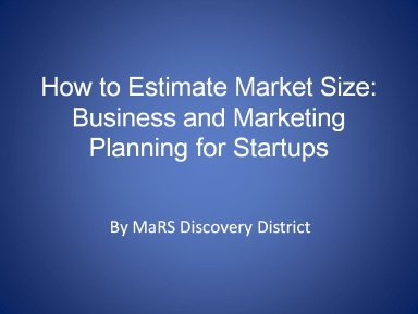 How to Estimate Market Size