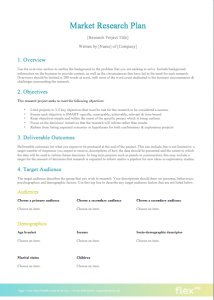 Market Research Plan Template