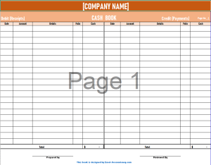 Excel Cash Book