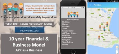 Service Provider APP (Uber-like) Business & Financial Model 10 years