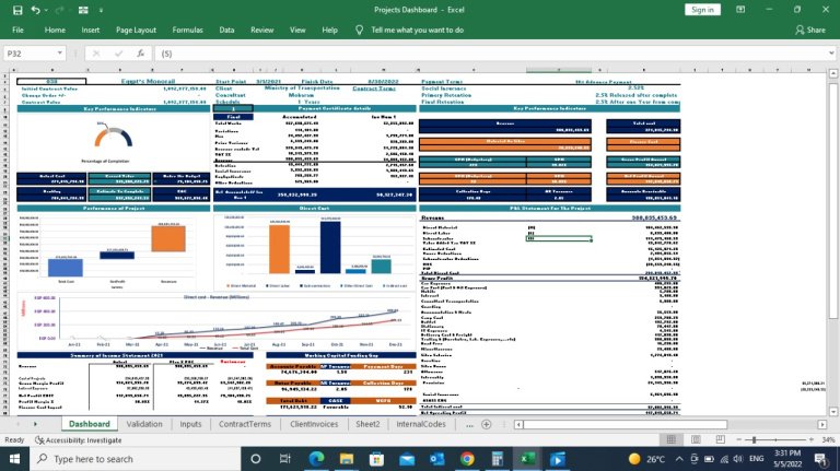 Excel Dashboard For Cost of Construction and Software Projects - Eloquens