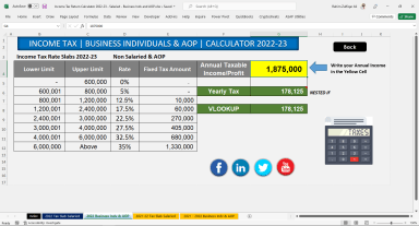Income Tax Return Calculator 2022-23 - Salaried - Business Indv and AOP (Pakistan)