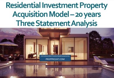 Residential Investment Property - Acquisition Model - 20 year Three Statement Model with Income Tax and CGT