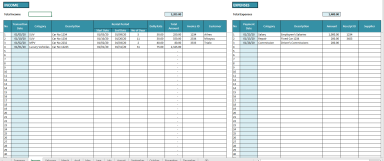 Rental Property Income and Expenses Excel Spreadsheet