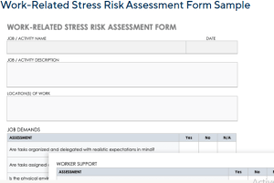 Work-Related Stress Risk Assessment Form