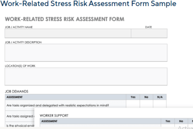 Work-Related Stress Risk Assessment Form
