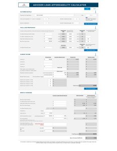 ADVISER LOAN AFFORDABILITY CALCULATOR