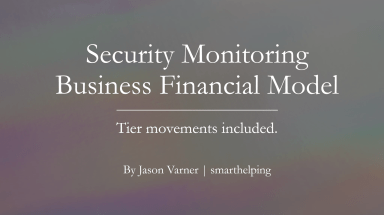 Residential and Commercial Security Monitoring Service - Startup Financial Excel Model - 5 Year