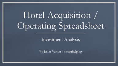 Hotel Real Estate Investment Analysis Template in Excel