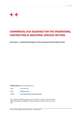 Engineering & Industrial Services Due Diligence OHS Checklist