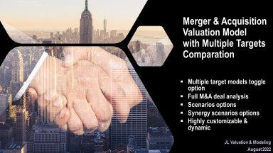 Merger & Acquisition Valuation Analysis Model with Multiple Targets Comparison
